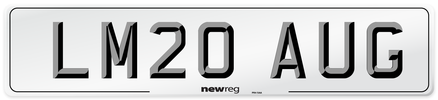 LM20 AUG Number Plate from New Reg